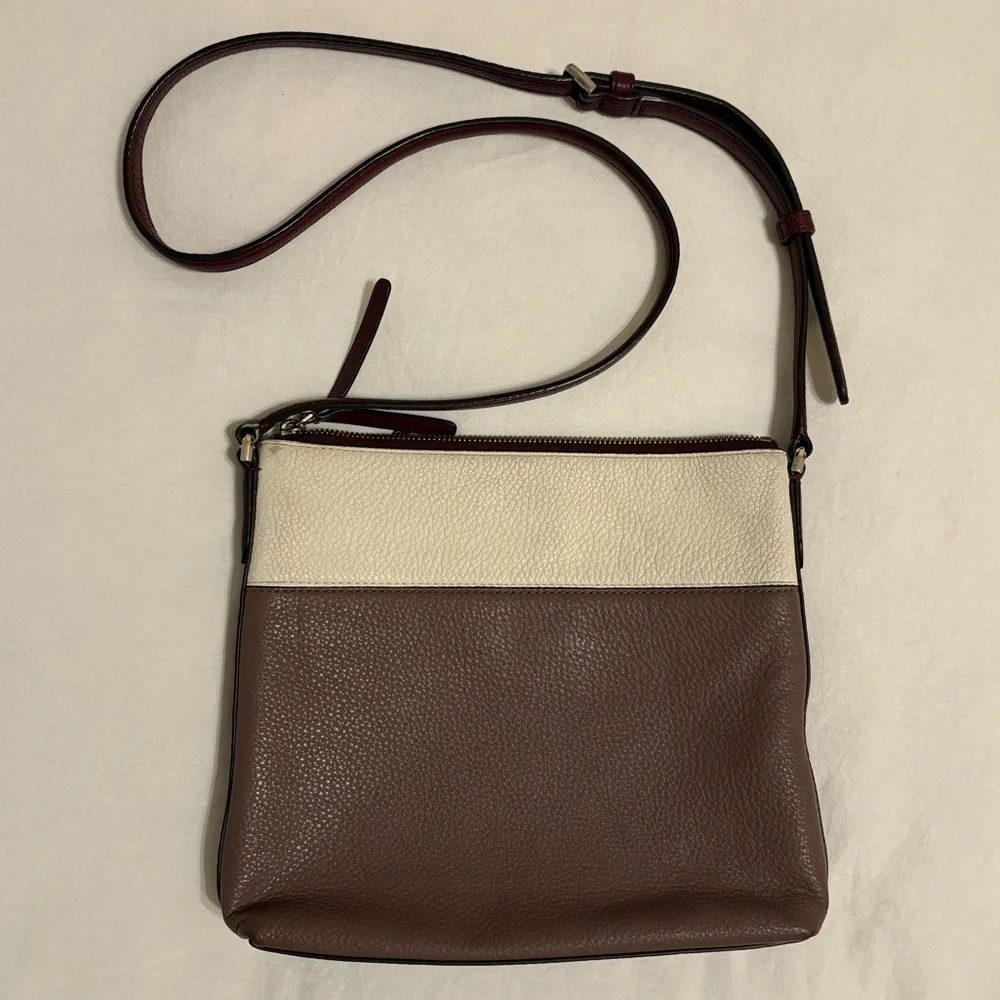 Kate Spade Burgundy, Brown, and Cream Crossbody Bag - Picture 2 of 5